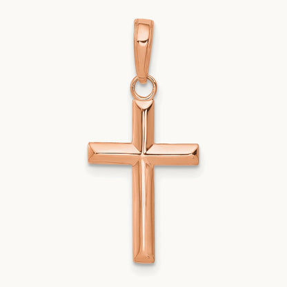 Small Cross Pendant, 14K Rose Gold