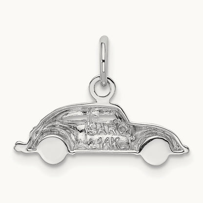 Car Charm, 14K White Gold