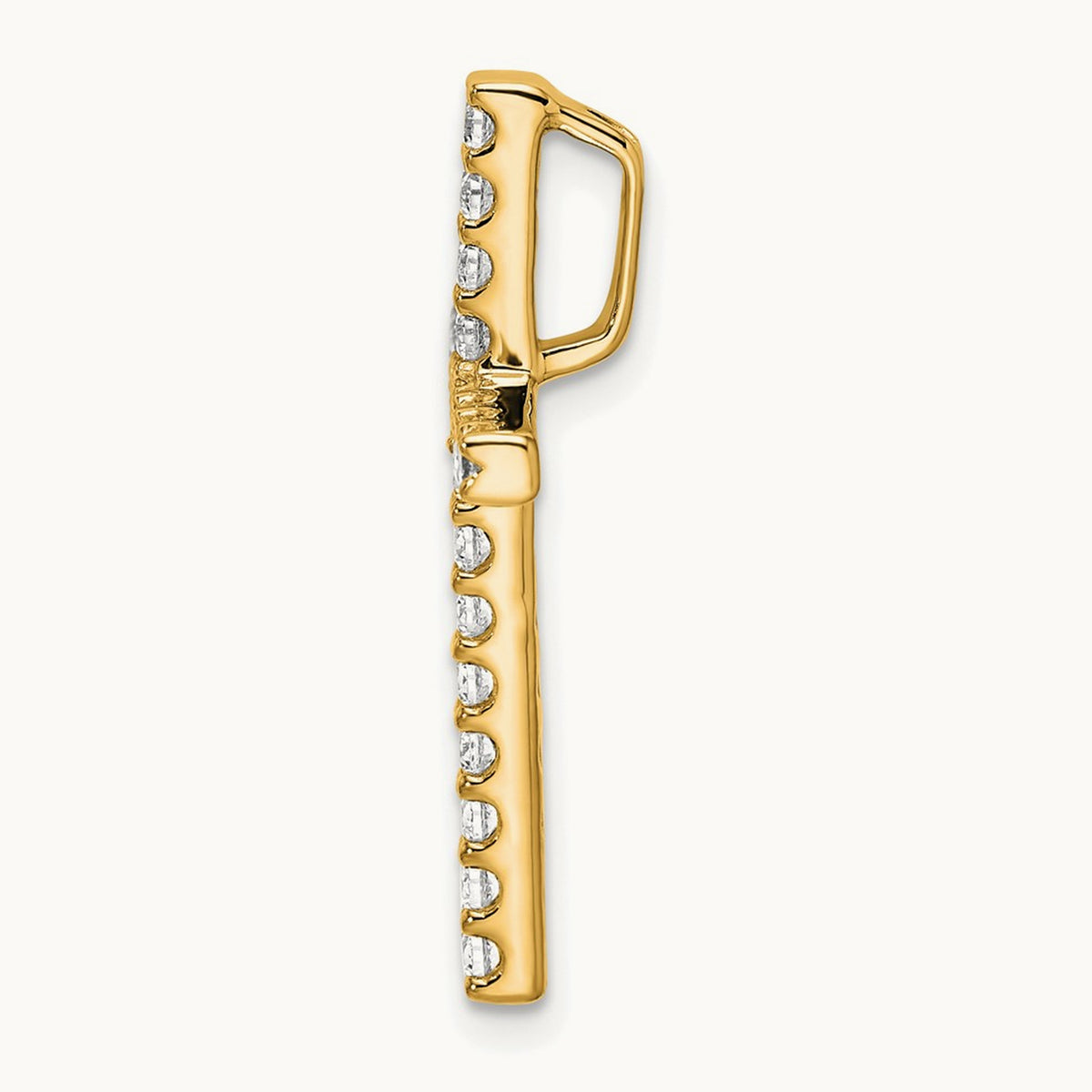 Cross Chain Slide Pendant, 0.50 ct tw Lab-Grown Diamond — 10K Yellow Gold