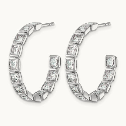 Post Princess Hoop Earrings, 4.25-5.25 ct tw Lab-Grown Diamond