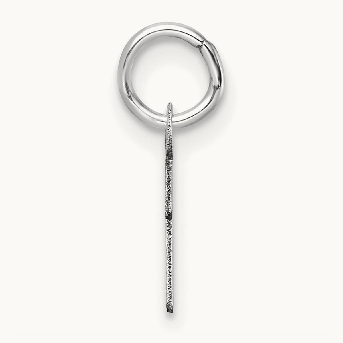 Uppercase Initial Charm — 14K White Gold, I