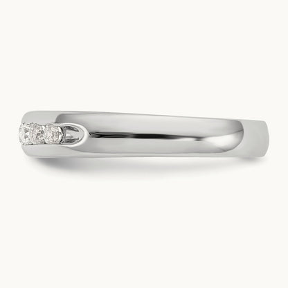 7-Stone Diamond Channel Band, 14K White Gold