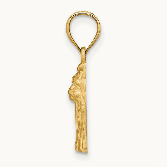 Diamond-cut Yorkshire Terrier Pendant, 14K
