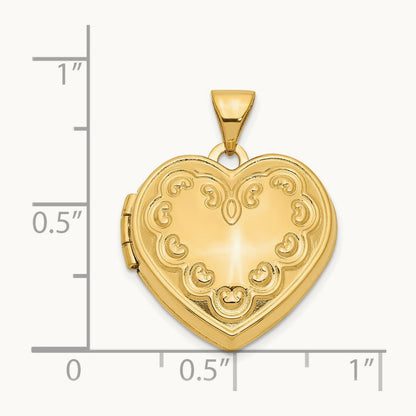 Domed Heart Locket — 14K Yellow Gold