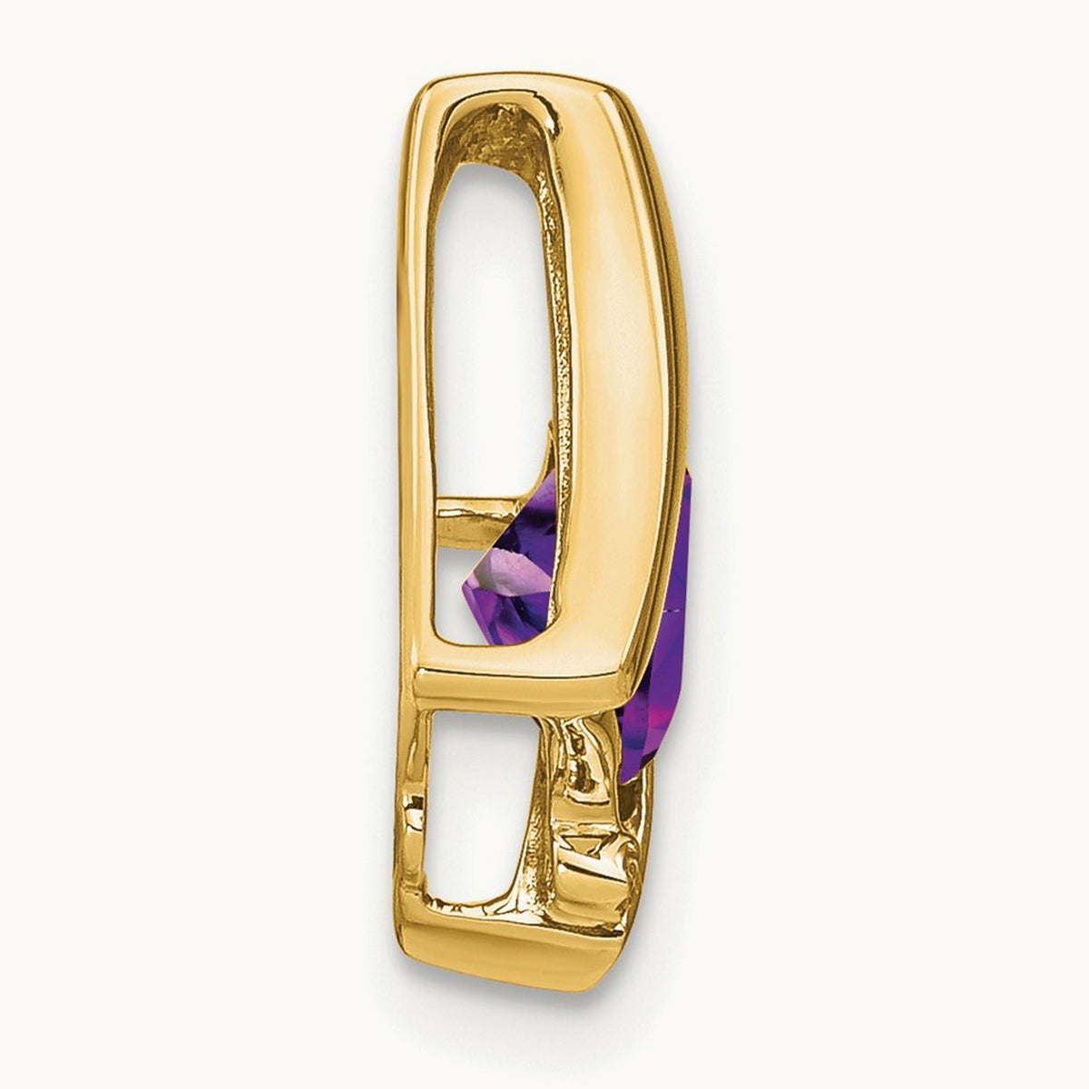 Amethyst and Diamond Pendant — 14K Yellow Gold