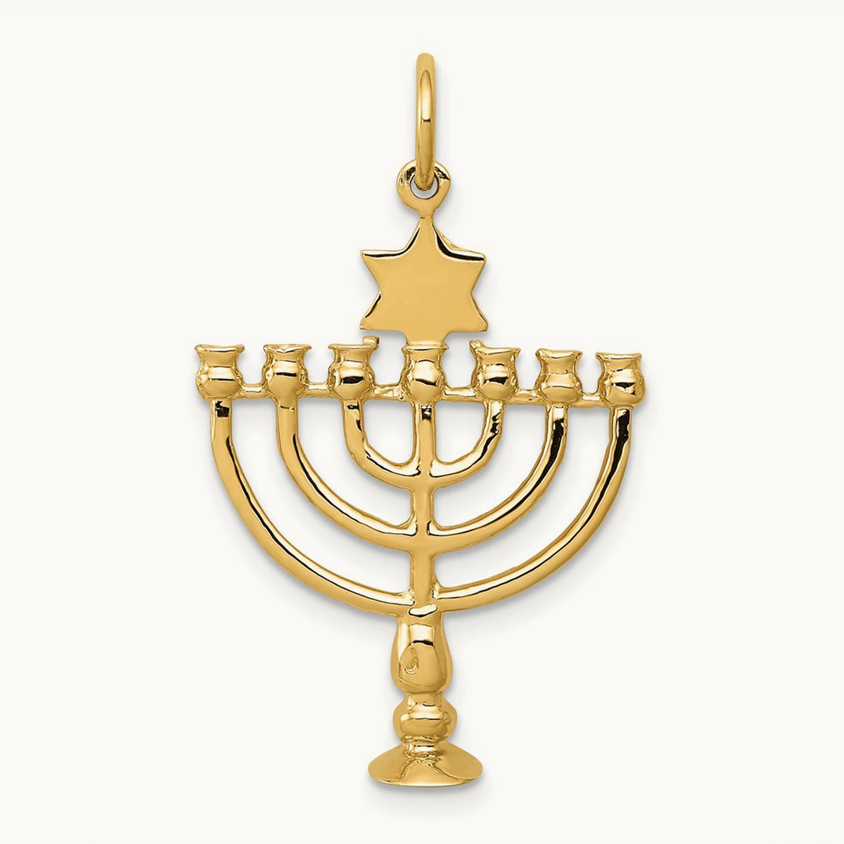 3D Menorah Charm, 14K