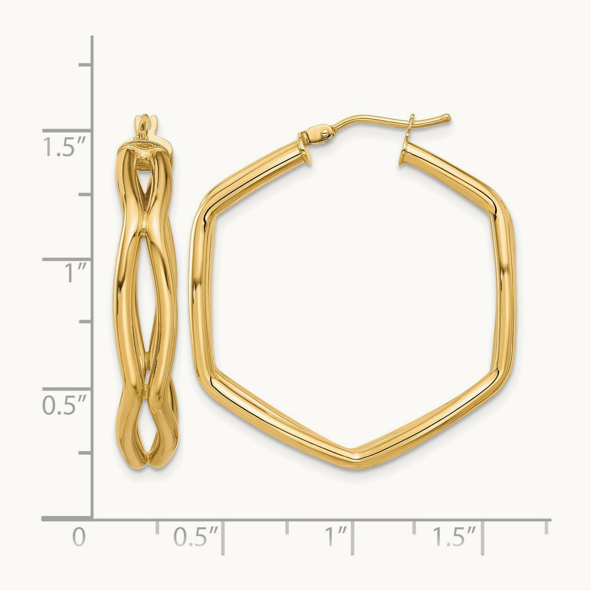 Polished Geometric Hoop Earrings — Leslie's