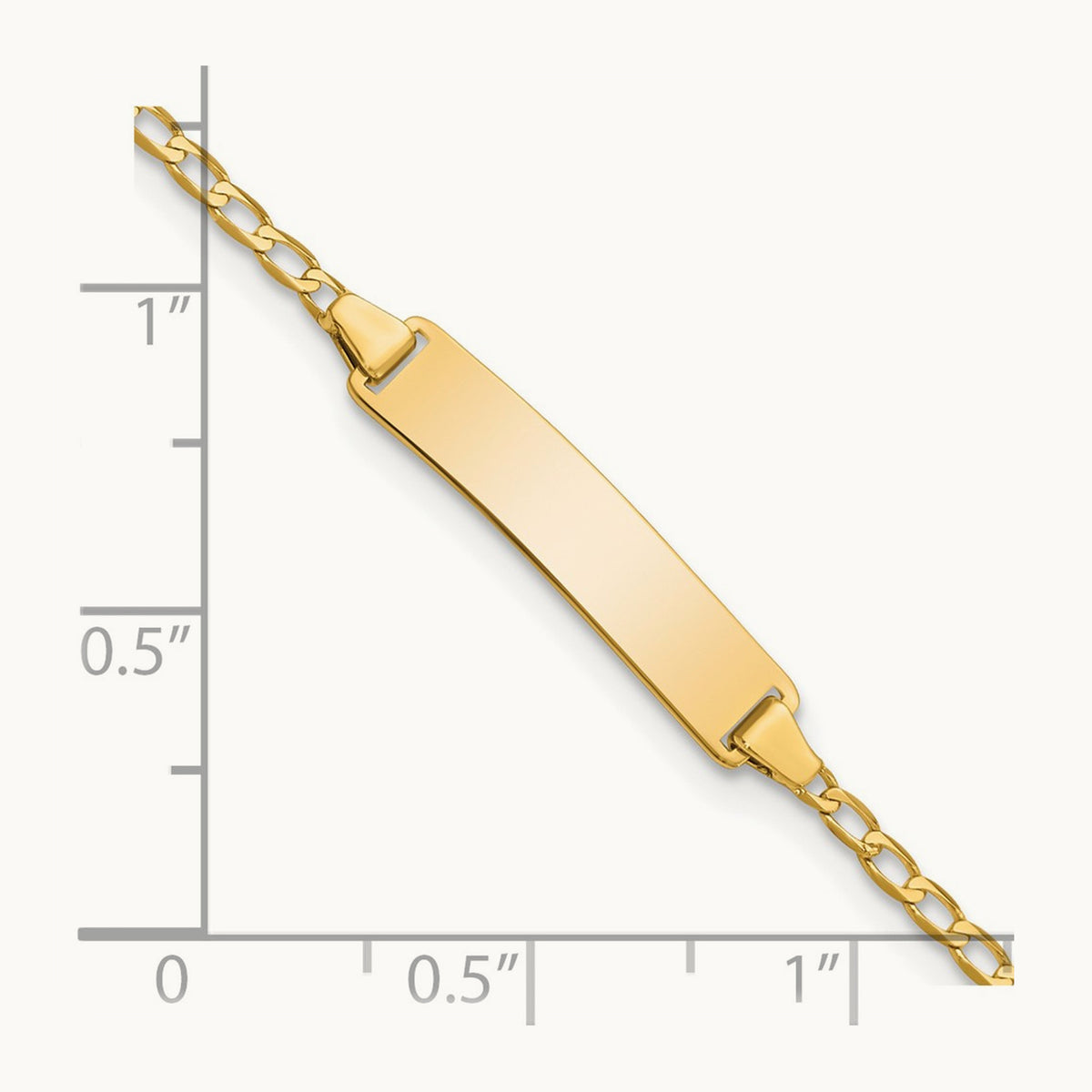 Flat Curb Link ID Bracelet, 14K