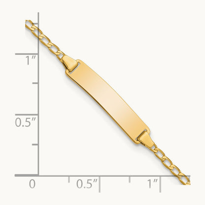 Flat Curb Link ID Bracelet, 14K