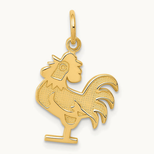 Rooster Charm, 14K