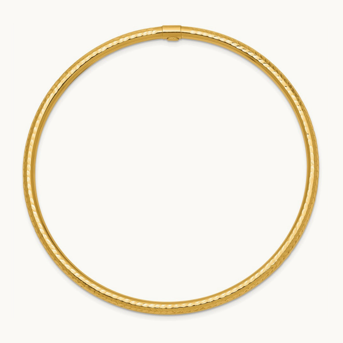 Diamond-cut Tube Slip-on Bangle — 3mm