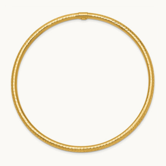 Diamond-cut Tube Slip-on Bangle — 3mm