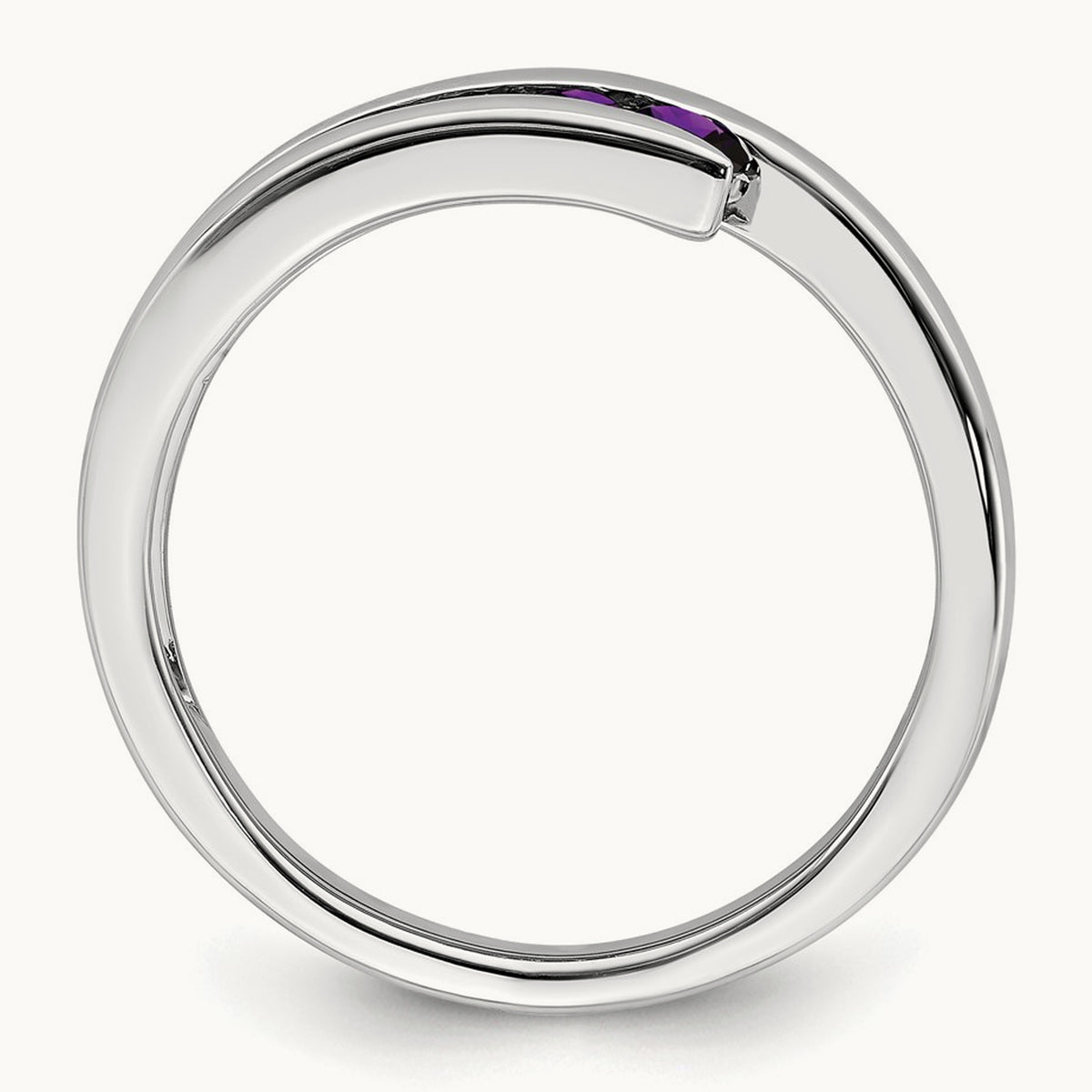 Amethyst 4-stone Ring — 14K White Gold, 7