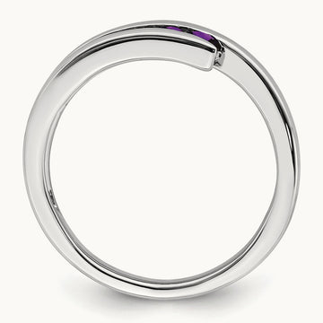 Amethyst 4-stone Ring — 14K White Gold, 7