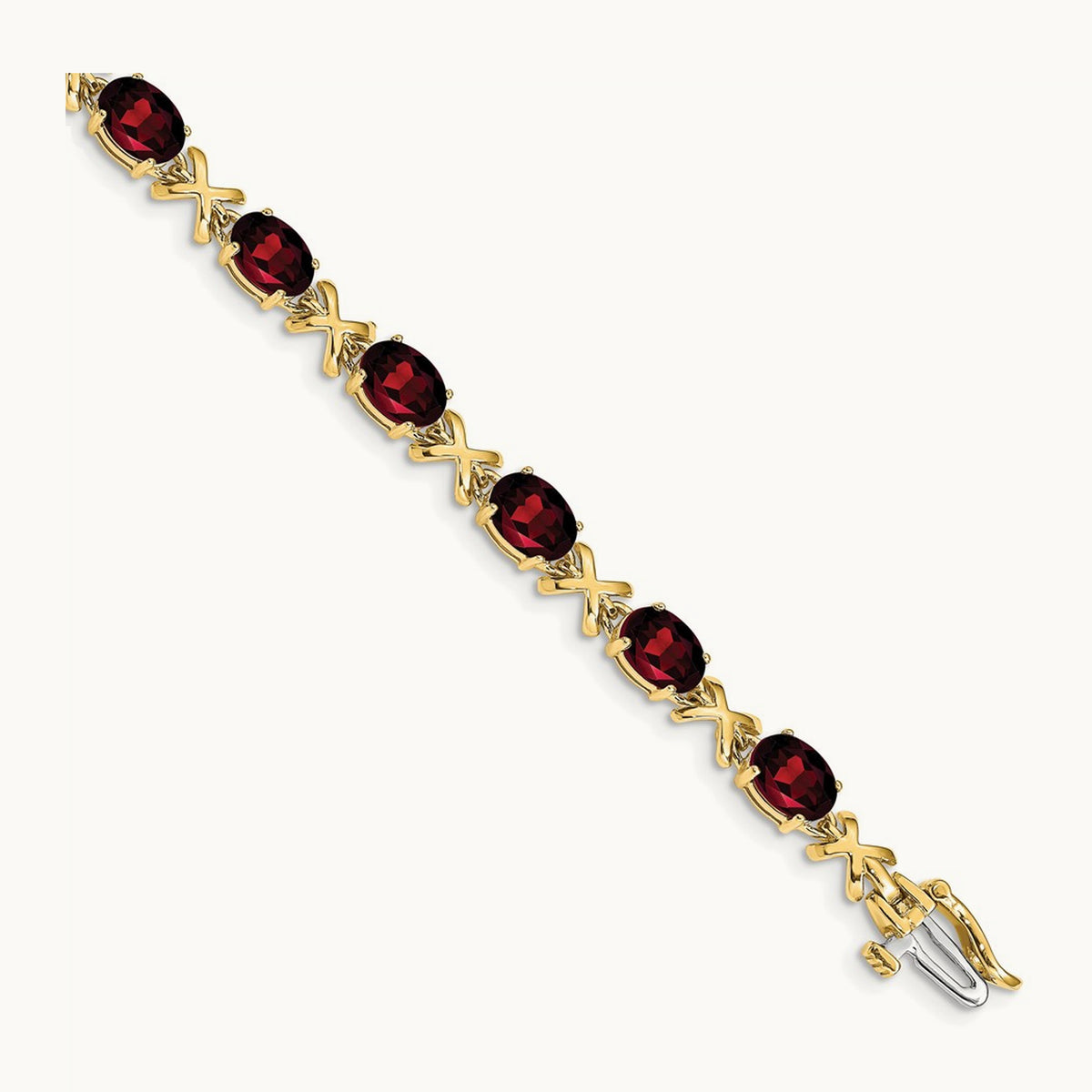 Oval Garnet Bracelet — 7x5mm