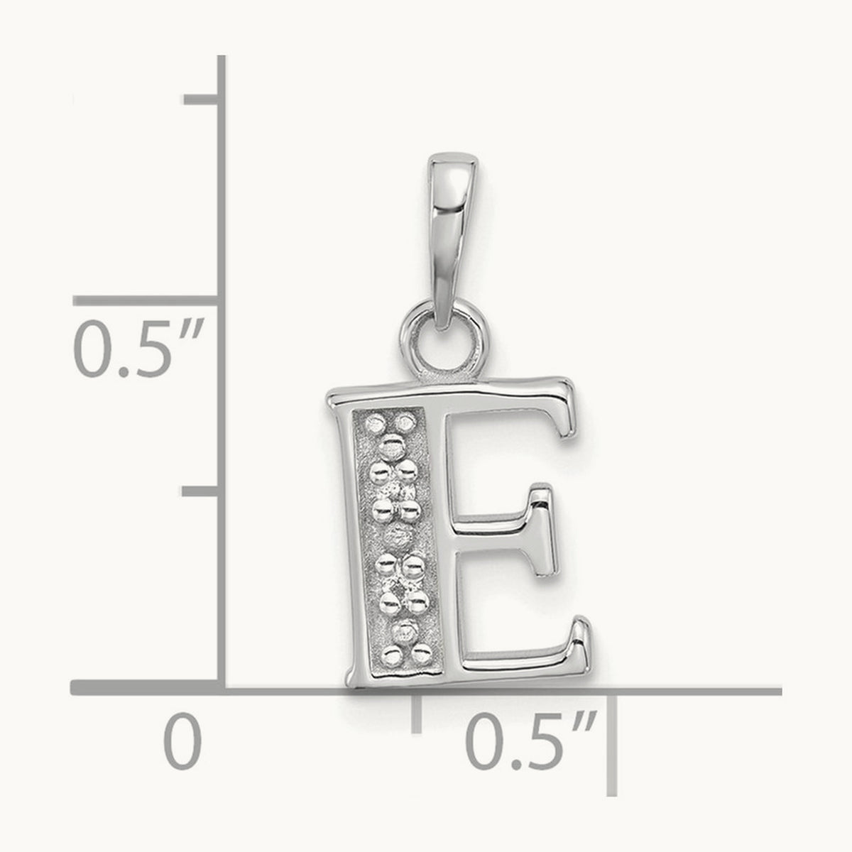 Diamond Letter E Initial Pendant, 14K White Gold