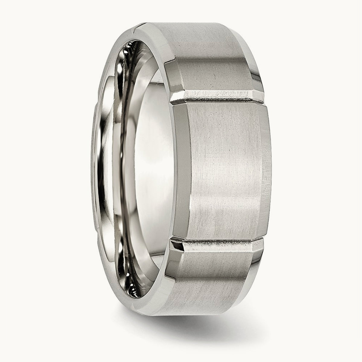 Brushed/Polished Grooved Beveled Edge Band — photo set