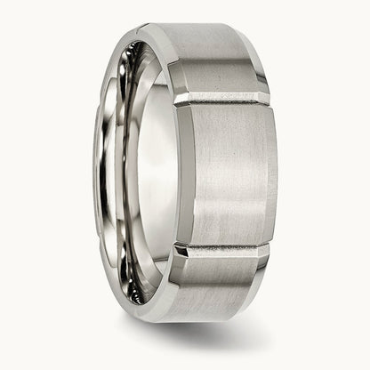 Brushed/Polished Grooved Beveled Edge Band — photo set