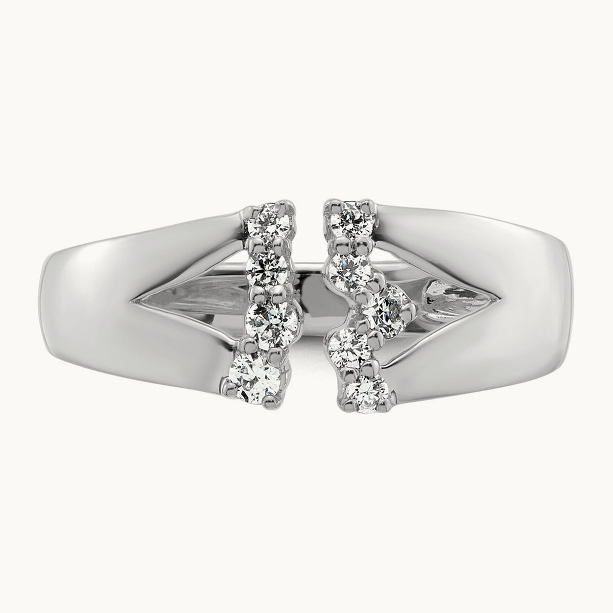 Open Cuff Fashion Ring — 14K White Gold, 7