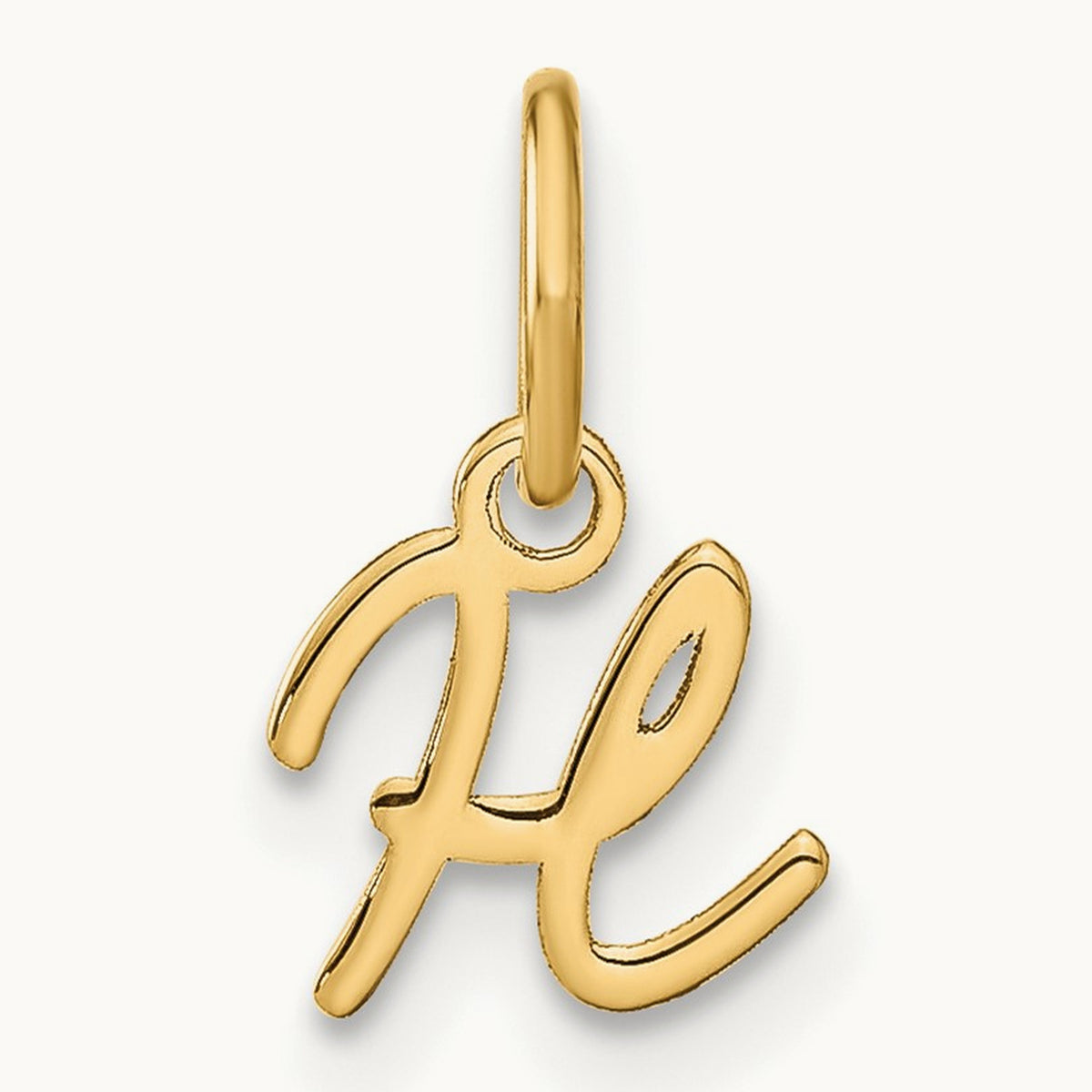 Upper case Initial Charm — 14K Yellow Gold, H