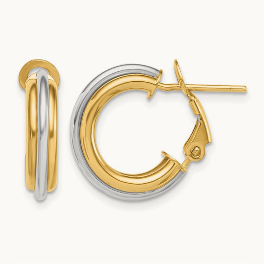 Polished Omega Back Hoop Earrings — 17mm