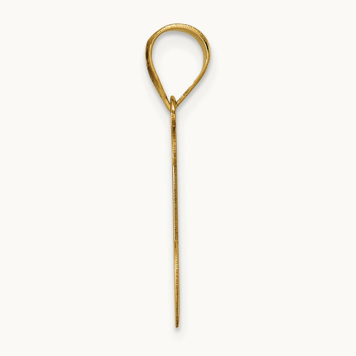Polished Script Initial Pendant — 14K Yellow Gold, J