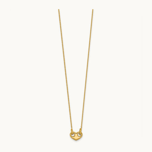 Polished Heart 18 inch Necklace, 14K
