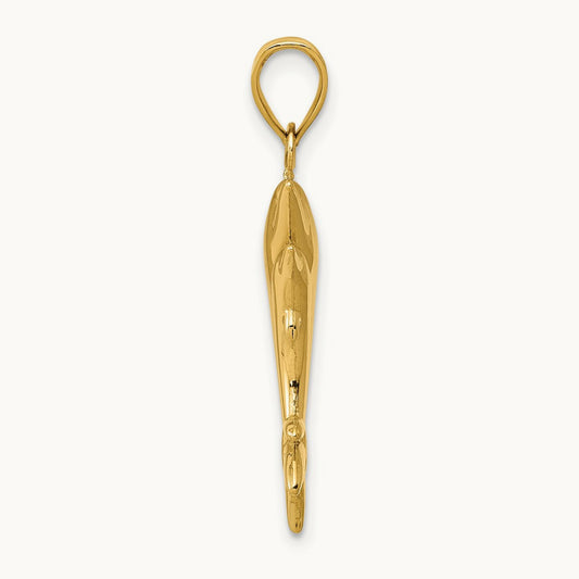 Dolphin Pair Pendant — 14K Yellow Gold