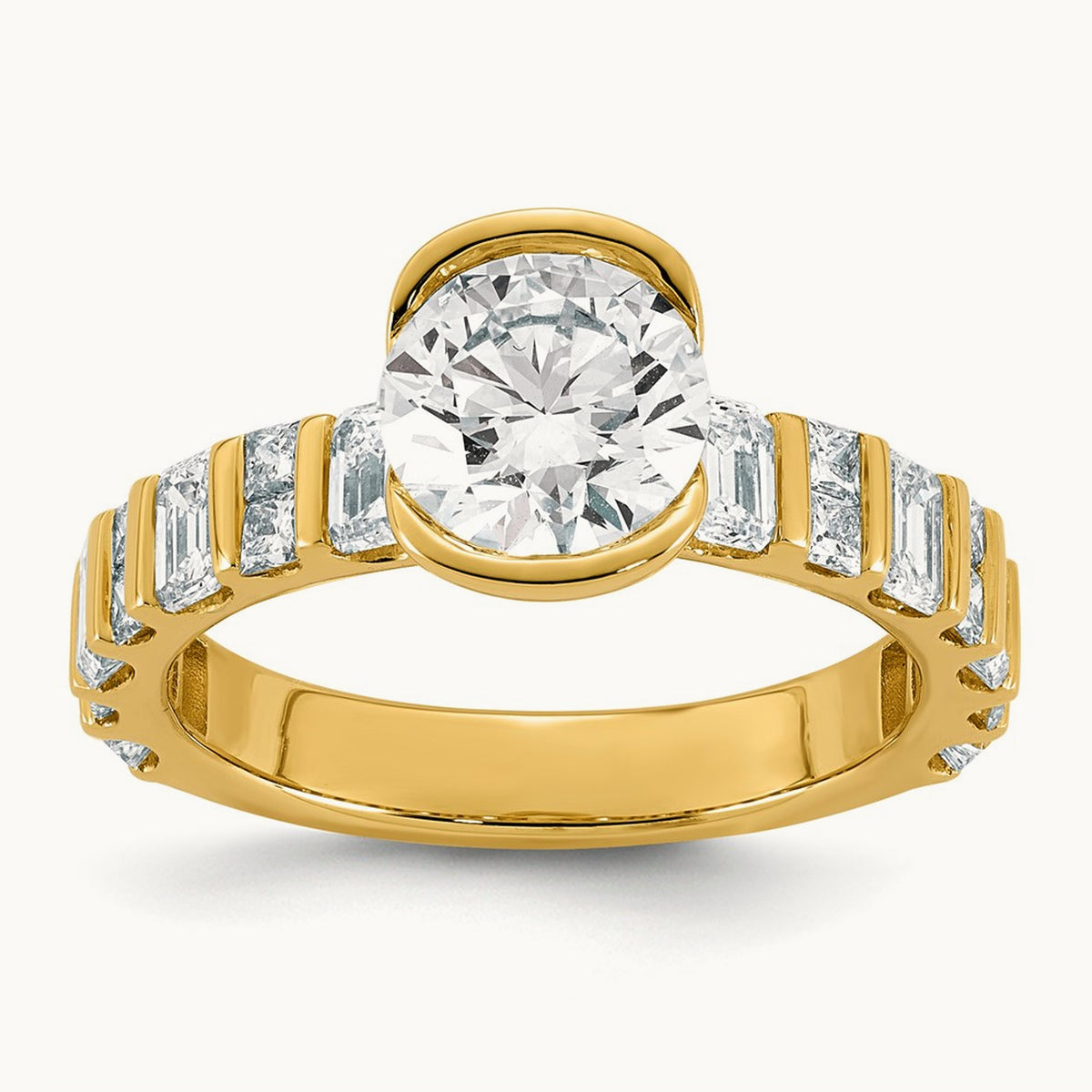 Round Center Ring, 3.00 ct tw Lab-Grown Diamond