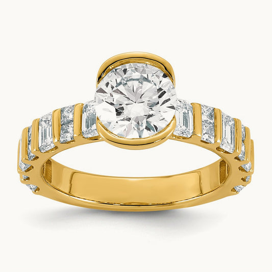 Round Center Ring, 3.00 ct tw Lab-Grown Diamond
