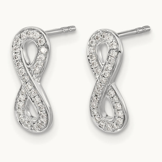 Diamond Infinity Earrings, 14K White Gold