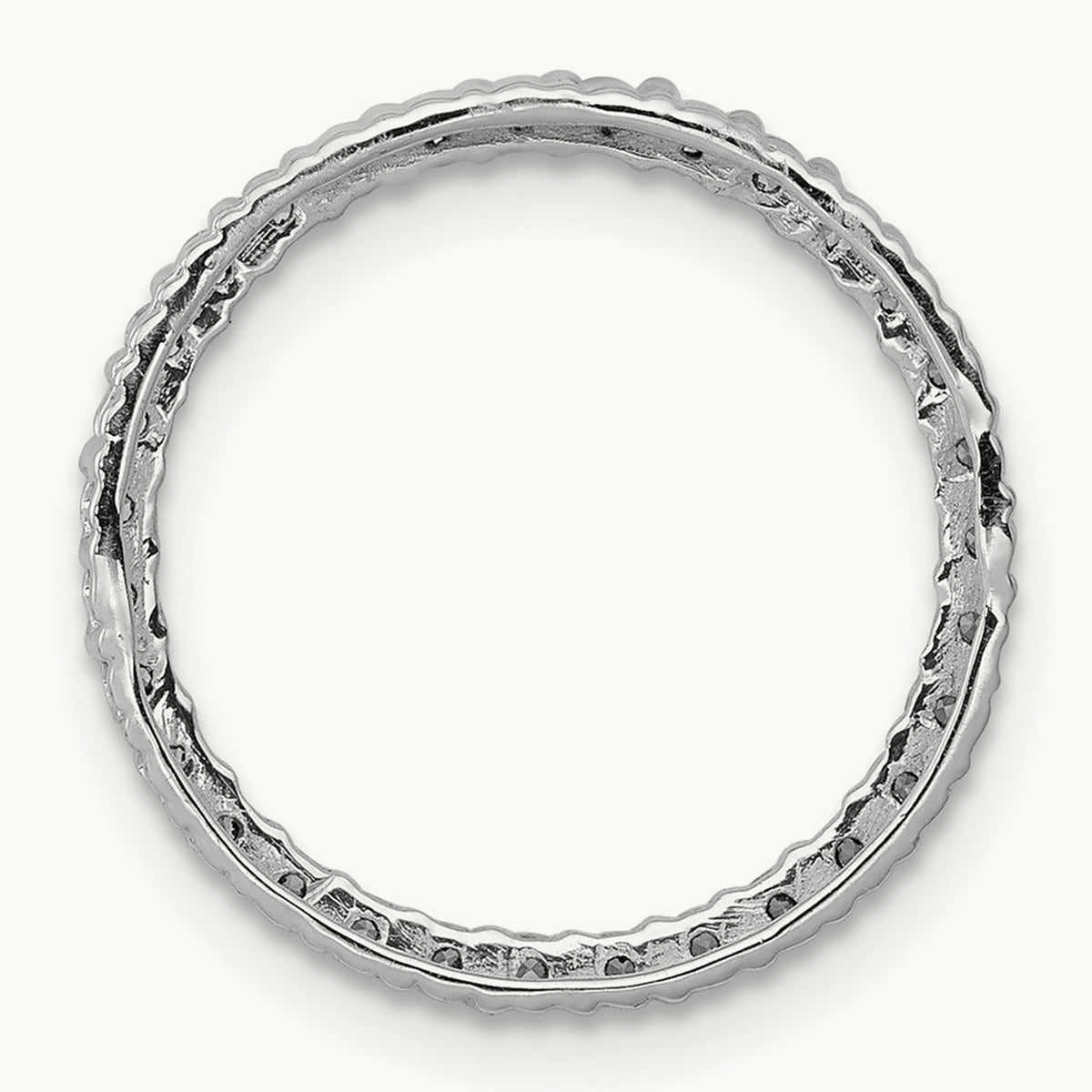 Diamond Circle Chain Slide — 14K White Gold, 17mm, 0.372 ct