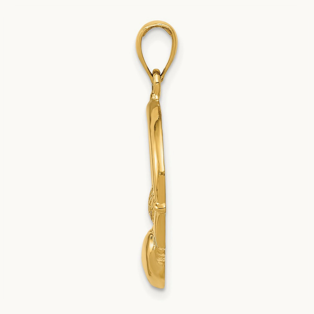 Polished Claddagh Pendant — 14K Yellow Gold