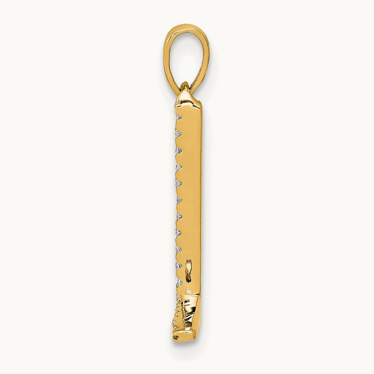Diamond Letter L Initial Pendant, 14K