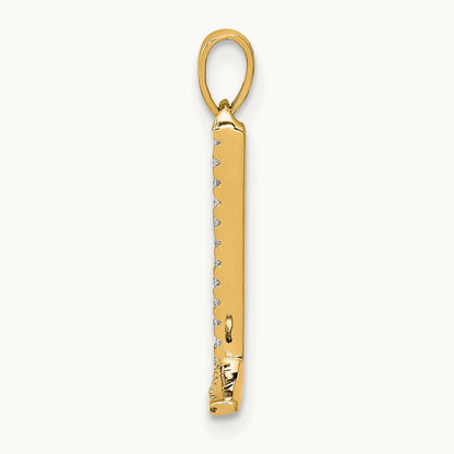 Diamond Letter L Initial Pendant, 14K