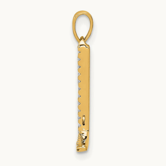 Diamond Letter L Initial Pendant, 14K