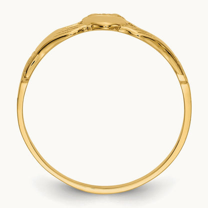 Polished Ladies Claddagh Ring, 14K