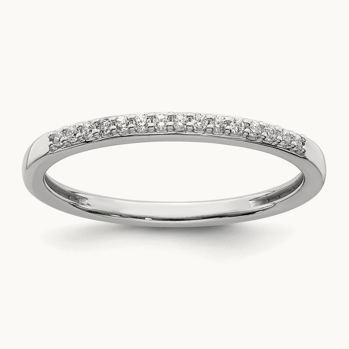 Petite Pavé Wedding Band — 10K White Gold, 7