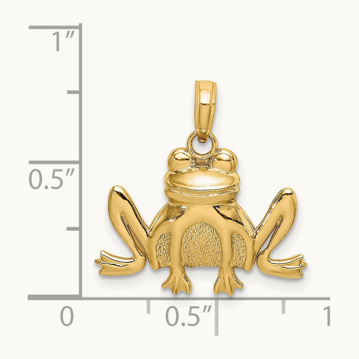 Textured Sitting Frog Charm, 14K