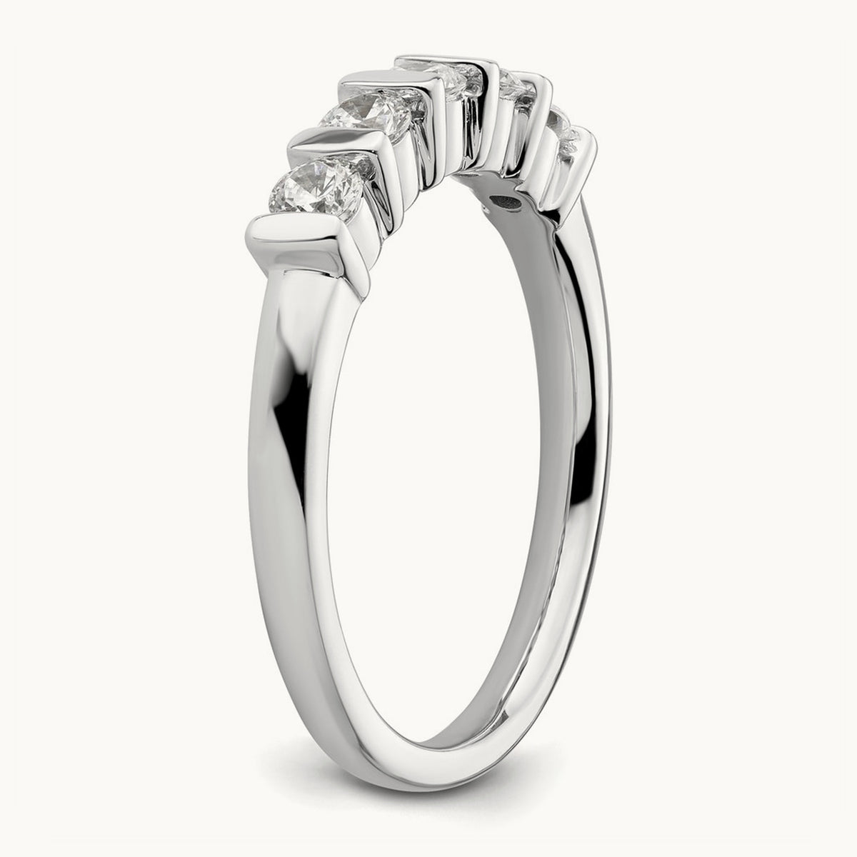 5-Stone Diamond Band, 14K White Gold