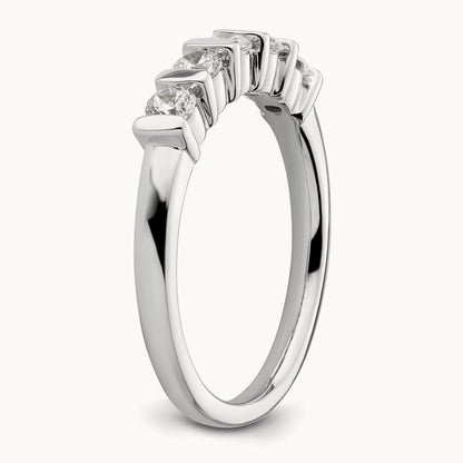 5-Stone Diamond Band, 14K White Gold