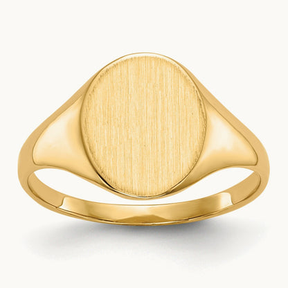 9.5x11. Closed Back Signet Ring, 0mm, 14K
