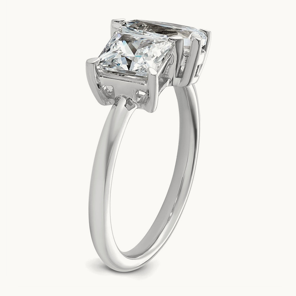 Princess & Pear 2 Stone Engagement Ring, 2.00 ct tw Lab-Grown Diamond — 14K White Gold