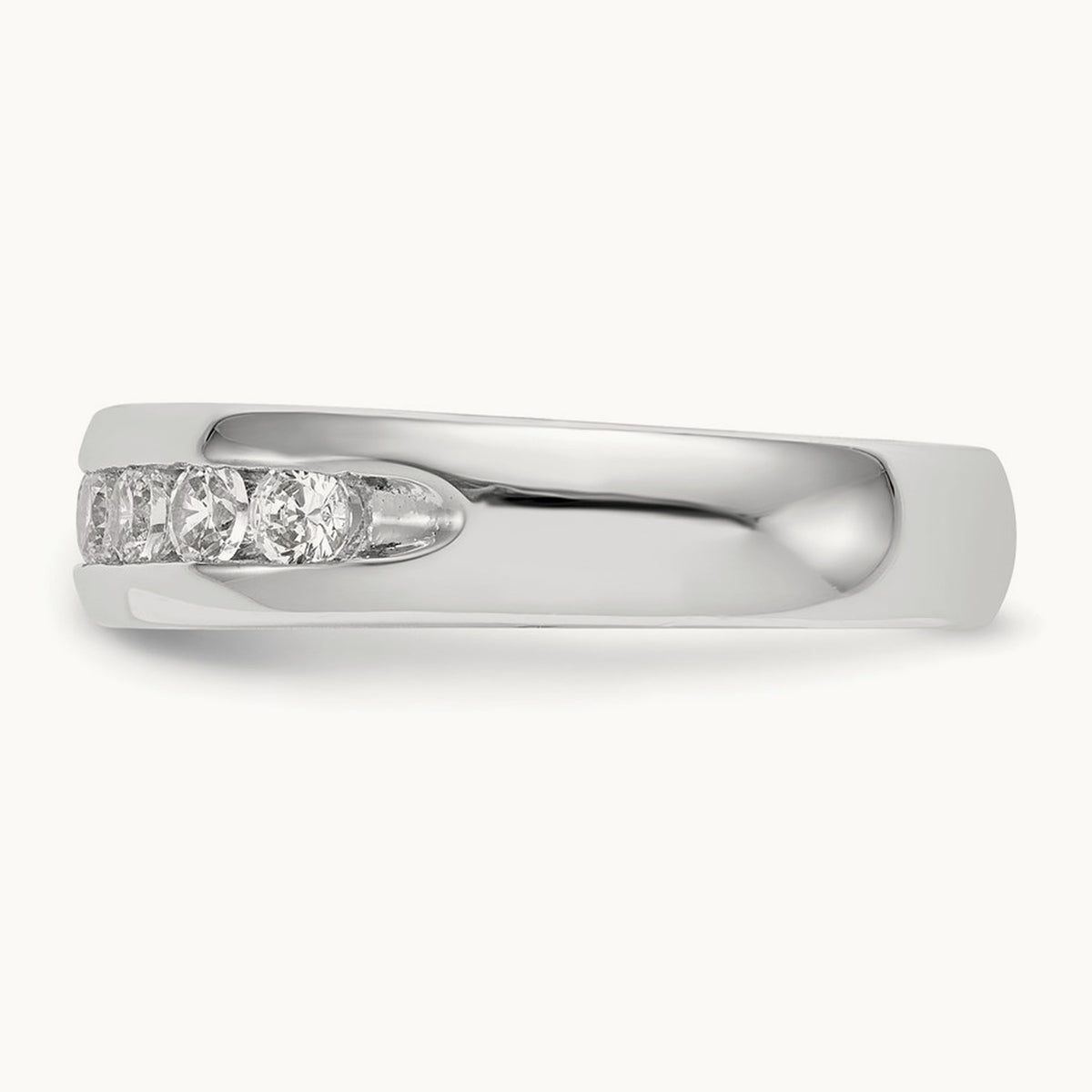 9-Stone Diamond Channel Band, 14K White Gold