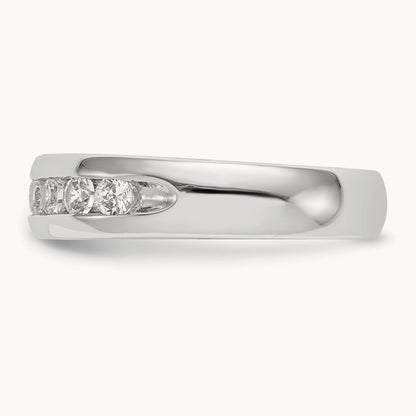 9-Stone Diamond Channel Band, 14K White Gold