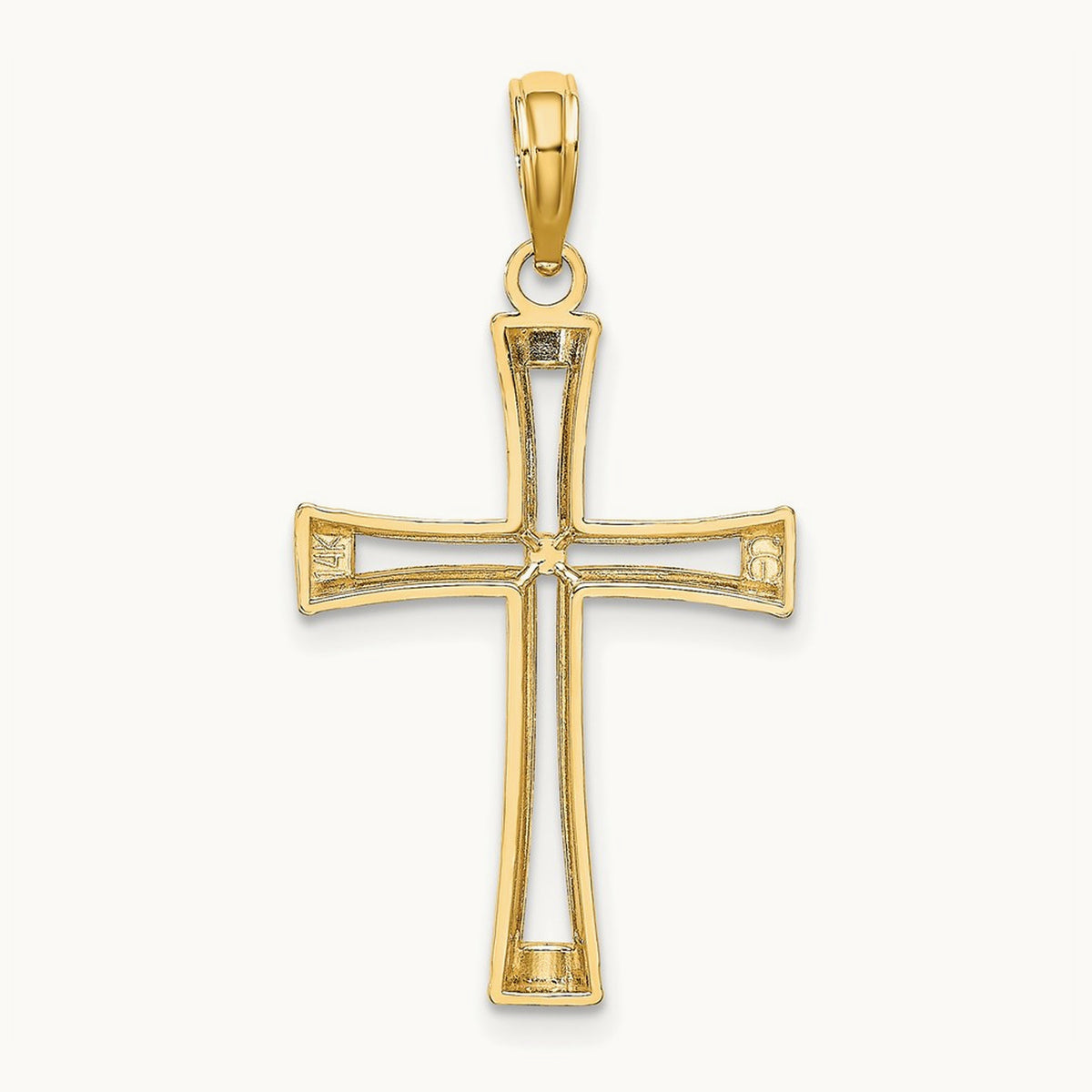 Polished and Cut-Out Cross — 14K Yellow Gold