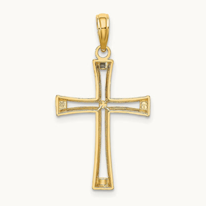 Polished and Cut-Out Cross — 14K Yellow Gold