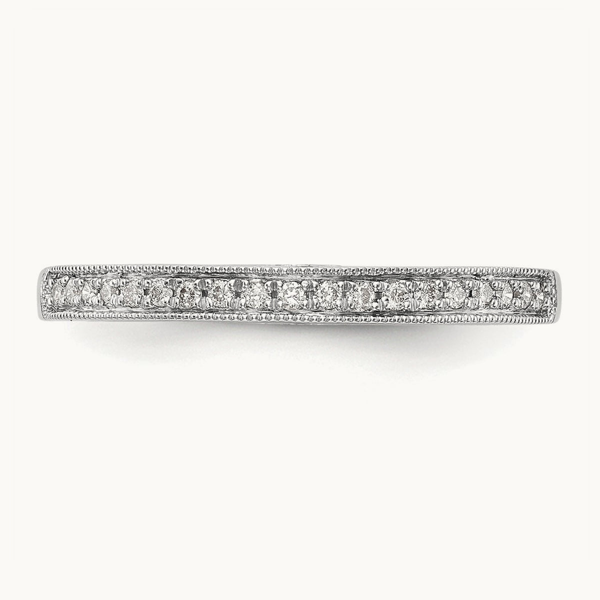 Round Diamond Wedding Band, 14K White Gold