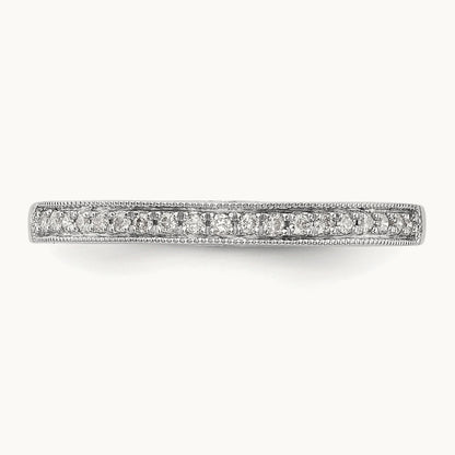 Round Diamond Wedding Band, 14K White Gold