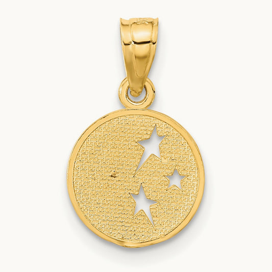 Moon and Stars Pendant, 14K